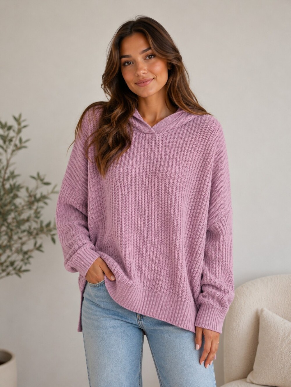 Rachel Zoe Hooded Pullover Sweater Size Xl